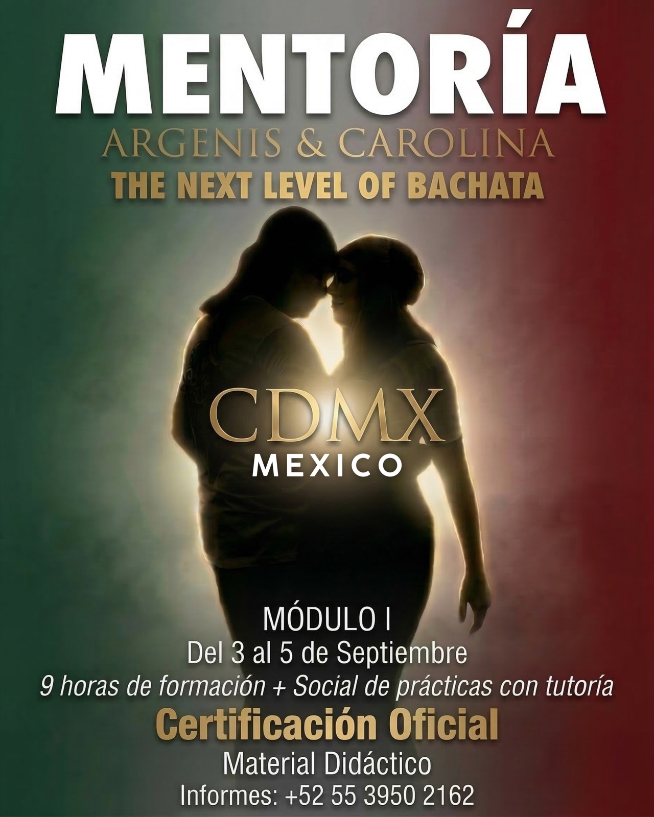 Flyer mentoría Argenis y Carolina en CDMX